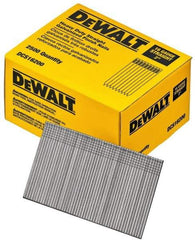 DeWALT - 16 Gauge 2" Long Finishing Nails for Power Nailers - Grade 2 Steel, Galvanized Finish, Straight Stick Collation - Americas Industrial Supply