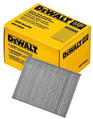DeWALT - 16 Gauge 2-1/2" Long Finishing Nails for Power Nailers - Grade 2 Steel, Galvanized Finish, Straight Stick Collation - Americas Industrial Supply