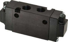 Parker - 3/8", 4-Way Body Ported Stacking Solenoid Valve - 1.4 CV Rate, 1.89" High x 4.7" Long - Americas Industrial Supply