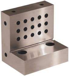 Suburban Tool - 4" Wide x 4" Deep x 3" High Steel Precision-Ground Angle Plate - Standard Plate, Machined Holes on Surface, Open End, 1-1/8" Thick, Single Plate - Americas Industrial Supply