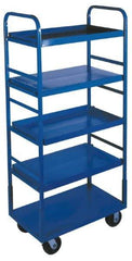 Win-Holt - 1,000 Lb Capacity, 22" Wide x 72" High Standard Utility Cart - 5 Shelf, Steel, 2 Rigid/2 Swivel Casters - Americas Industrial Supply