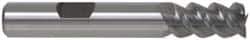 Accupro - 3/8", 3/4" LOC, 3/8" Shank Diam, 2-1/2" OAL, 3 Flute, Powdered Metal Square End Mill - Single End, TiCN Finish, Spiral Flute, 42° Helix, Centercutting, Right Hand Cut, Right Hand Flute - Americas Industrial Supply