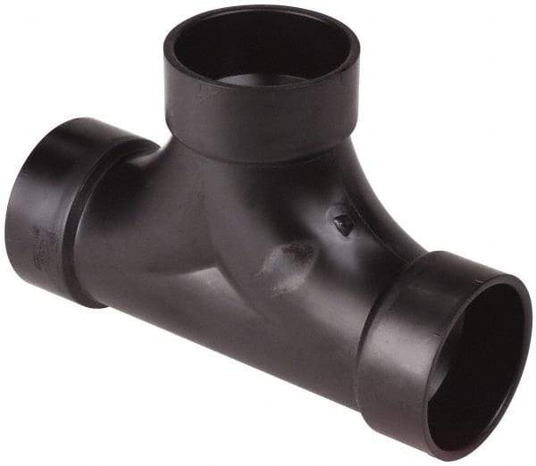 NIBCO - 4", ABS Drain, Waste & Vent Pipe Two Way Cleanout Tee - Hub x Hub x Hub - Americas Industrial Supply