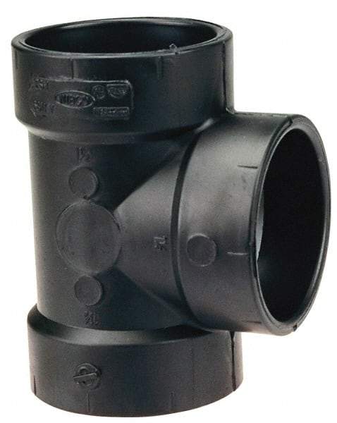 NIBCO - 3 x 3 x 1-1/2", ABS Drain, Waste & Vent Pipe Vent Tee - Hub x Hub x Hub - Americas Industrial Supply