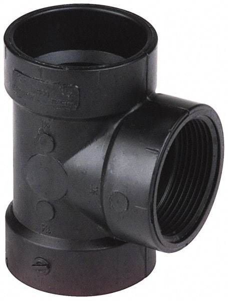 NIBCO - 4", ABS Drain, Waste & Vent Pipe Test Tee - Hub x Hub x FIPT Less Plug - Americas Industrial Supply