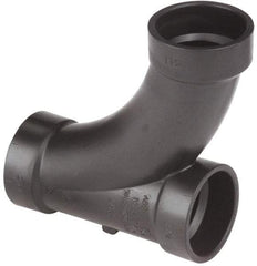 NIBCO - 1-1/2", ABS Drain, Waste & Vent Pipe Long Radius TY - Hub x Hub x Hub - Americas Industrial Supply