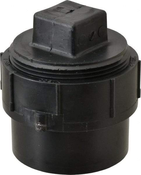 NIBCO - 3", ABS Drain, Waste & Vent Pipe Cleanout Adapter - Spig x CO with Plug - Americas Industrial Supply