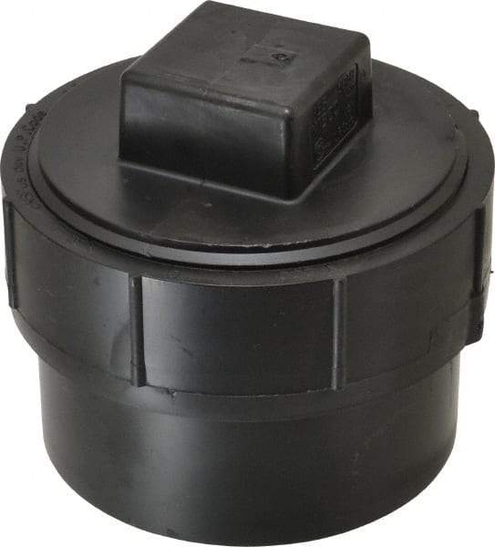 NIBCO - 4", ABS Drain, Waste & Vent Pipe Cleanout Adapter - Spig x CO with Plug - Americas Industrial Supply