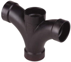 NIBCO - 2 x 1-1/2 x 2", ABS Drain, Waste & Vent Pipe Double Fixture Tee - All Hub - Americas Industrial Supply