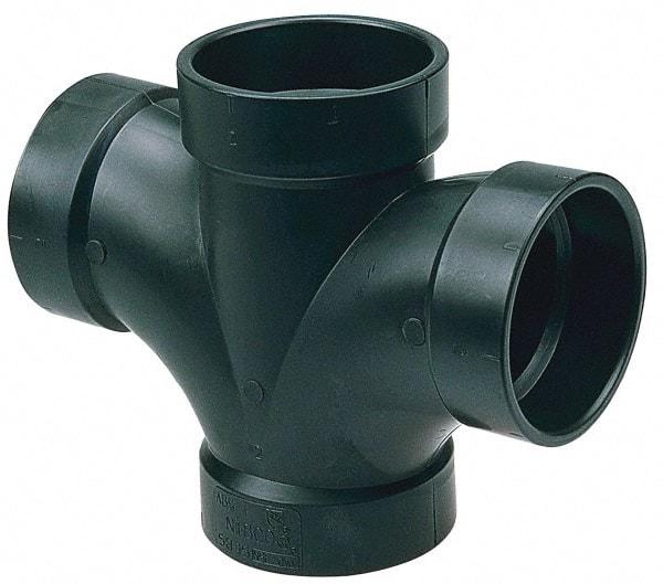 NIBCO - 3", ABS Drain, Waste & Vent Pipe Double Sanitary Tee - All Hub - Americas Industrial Supply