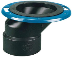 NIBCO - 4 x 3" Pipe, 5-3/8" OD, ABS Offset Adjustable Closet Flange - 180° Max Working Temp, Hub End Connections - Americas Industrial Supply
