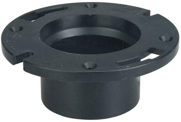 NIBCO - 4 x 3" Pipe, 5-3/8" OD, ABS Closet Flange - 180° Max Working Temp, FIPT End Connections - Americas Industrial Supply