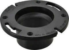 NIBCO - 3 or 4" Pipe, 5-3/8" OD, ABS Flush Closet Flange with Pipe Stop - 180° Max Working Temp, Hub or Spig End Connections - Americas Industrial Supply