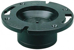 NIBCO - 4 x 3" Pipe, 5-3/8" OD, ABS Closet Flange with Knockout Test Plug - 180° Max Working Temp, Hub End Connections - Americas Industrial Supply