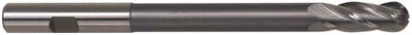 Hertel - 5/8" Diam, 1-1/2" LOC, 4 Flute High Speed Steel Ball End Mill - TiN Finish, Single End, 7-1/8" OAL, 5/8" Shank Diam - Americas Industrial Supply