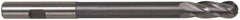 Hertel - 5/8" Diam, 1-1/2" LOC, 4 Flute High Speed Steel Ball End Mill - TiN Finish, Single End, 7-1/8" OAL, 5/8" Shank Diam - Americas Industrial Supply