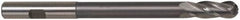 Hertel - 1/2" Diam, 1-1/4" LOC, 4 Flute High Speed Steel Ball End Mill - TiN Finish, Single End, 6" OAL, 1/2" Shank Diam - Americas Industrial Supply