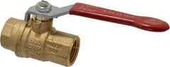 Value Collection - 1/2" Pipe, Full Port, Brass UL Listed Ball Valve - 1 Piece, Inline - One Way Flow, FNPT x FNPT Ends, Lever Handle, 600 WOG, 150 WSP - Americas Industrial Supply