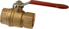 Value Collection - 1" Pipe, Full Port, Brass UL Listed Ball Valve - 1 Piece, Inline - One Way Flow, FNPT x FNPT Ends, Lever Handle, 600 WOG, 150 WSP - Americas Industrial Supply