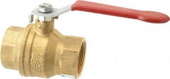 Value Collection - 1-1/2" Pipe, Full Port, Brass UL Listed Ball Valve - 1 Piece, Inline - One Way Flow, FNPT x FNPT Ends, Lever Handle, 600 WOG, 150 WSP - Americas Industrial Supply