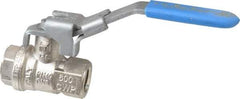 Value Collection - 1/4" Pipe, Full Port, Brass UL Listed Ball Valve - 1 Piece, Inline - One Way Flow, FNPT x FNPT Ends, Locking Lever Handle, 600 WOG - Americas Industrial Supply