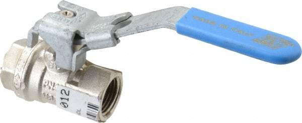 Value Collection - 3/8" Pipe, Full Port, Brass UL Listed Ball Valve - 1 Piece, Inline - One Way Flow, FNPT x FNPT Ends, Locking Lever Handle, 600 WOG - Americas Industrial Supply