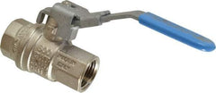 Value Collection - 1/2" Pipe, Full Port, Brass UL Listed Ball Valve - 1 Piece, Inline - One Way Flow, FNPT x FNPT Ends, Locking Lever Handle, 600 WOG - Americas Industrial Supply