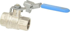 Value Collection - 3/4" Pipe, Full Port, Brass UL Listed Ball Valve - 1 Piece, Inline - One Way Flow, FNPT x FNPT Ends, Locking Lever Handle, 600 WOG - Americas Industrial Supply
