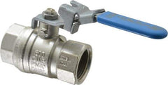Value Collection - 1" Pipe, Full Port, Brass UL Listed Ball Valve - 1 Piece, Inline - One Way Flow, FNPT x FNPT Ends, Locking Lever Handle, 600 WOG - Americas Industrial Supply