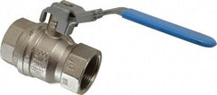 Value Collection - 1-1/4" Pipe, Full Port, Brass UL Listed Ball Valve - 1 Piece, Inline - One Way Flow, FNPT x FNPT Ends, Locking Lever Handle, 600 WOG - Americas Industrial Supply