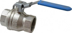 Value Collection - 1-1/2" Pipe, Full Port, Brass UL Listed Ball Valve - 1 Piece, Inline - One Way Flow, FNPT x FNPT Ends, Locking Lever Handle, 600 WOG - Americas Industrial Supply