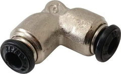 Alpha Technologies - 4mm Outside Diam, Nickel Plated Brass Push-to-Connect Tube Union Elbow - 250 Max psi, Tube to Tube Connection, Buna O-Ring - Americas Industrial Supply
