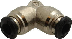 Alpha Technologies - 5mm Outside Diam, Nickel Plated Brass Push-to-Connect Tube Union Elbow - 250 Max psi, Tube to Tube Connection, Buna O-Ring - Americas Industrial Supply