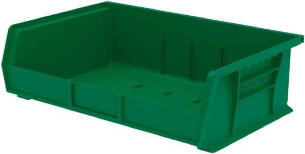Akro-Mils - 60 Lb. Load Capacity, 10-7/8" Deep, Green Polymer Hopper Stacking Bin - 5" High x 16-1/2" Wide x 10-7/8" Long - Americas Industrial Supply