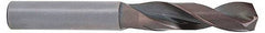 Accupro - 25/64" 140° Solid Carbide Jobber Drill - AlTiN Finish, Right Hand Cut, Spiral Flute, Straight Shank, 4" OAL, Notched Point - Americas Industrial Supply