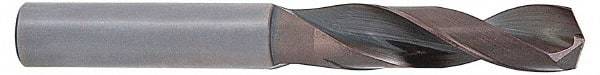 Accupro - Letter I 140° Solid Carbide Jobber Drill - AlTiN Finish, Right Hand Cut, Spiral Flute, Straight Shank, 3" OAL, Notched Point - Americas Industrial Supply