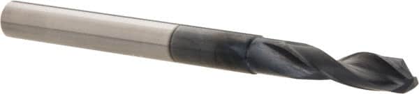 Accupro - 11/64" 140° Solid Carbide Jobber Drill - AlTiN Finish, Right Hand Cut, Spiral Flute, Straight Shank, 2-1/2" OAL, Notched Point - Americas Industrial Supply