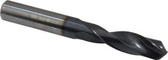 Accupro - 12mm 140° Solid Carbide Jobber Drill - AlTiN Finish, Right Hand Cut, Spiral Flute, Straight Shank, 100mm OAL, Notched Point - Americas Industrial Supply