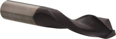 Accupro - 9/16" 140° Solid Carbide Jobber Drill - AlTiN Finish, Right Hand Cut, Spiral Flute, Straight Shank, 4" OAL, Notched Point - Americas Industrial Supply