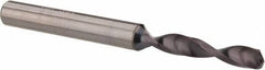 Accupro - 9/64" 140° Solid Carbide Jobber Drill - AlTiN Finish, Right Hand Cut, Spiral Flute, Straight Shank, 2" OAL, Notched Point - Americas Industrial Supply