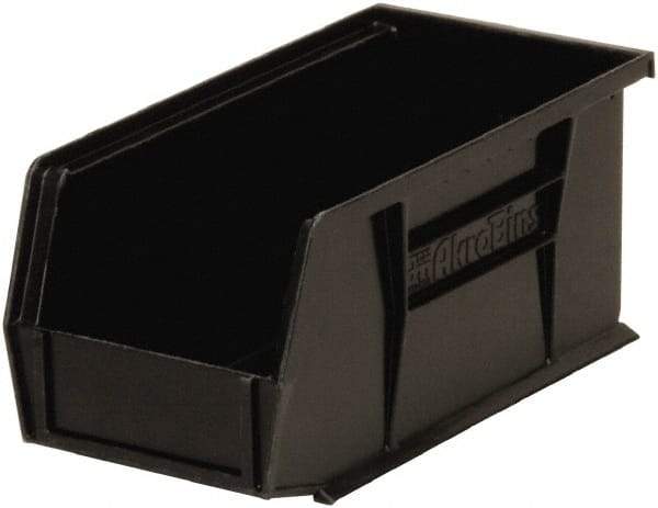 Akro-Mils - 30 Lb. Load Capacity, 10-7/8" Deep, Black Polymer Hopper Stacking Bin - 5" High x 5-1/2" Wide x 10-7/8" Long - Americas Industrial Supply