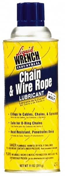 Liquid Wrench - 11 oz Aerosol General Purpose Chain & Cable Lubricant - Clear Bright Yellow, -20 to 650°F - Americas Industrial Supply