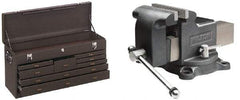 Kennedy - 1 Compartment 8 Drawer Tool Chest - 26-3/4" Wide x 8-1/2" Deep x 13-5/8" High, Steel, Brown - Americas Industrial Supply