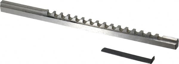 Value Collection - 4mm Keyway Width, Style B-1, Keyway Broach - High Speed Steel, Bright Finish, 1/4" Broach Body Width, 19/64" to 1-11/16" LOC, 6-3/4" OAL - Americas Industrial Supply