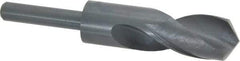 Interstate - 28mm Drill, 118° Point, High Speed Steel Silver Deming & Reduced Shank Drill Bit - Oxide Finish, 6" OAL, Straight Shank, 3" Flute Length, Right Hand Cut, Standard Point, Spiral Flute, Regular Spiral - Americas Industrial Supply