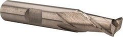 Interstate - 9mm, 9/16" LOC, 3/8" Shank Diam, 2-5/16" OAL, 2 Flute, High Speed Steel Square End Mill - Single End, Uncoated, Spiral Flute, Centercutting, Right Hand Cut, Right Hand Flute - Americas Industrial Supply
