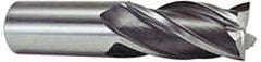 Niagara Cutter - 3/4", 1-5/8" LOC, 3/4" Shank Diam, 3-7/8" OAL, 4 Flute, Cobalt Square End Mill - Single End, TiCN Finish, Spiral Flute, 30° Helix, Centercutting, Right Hand Cut, Right Hand Flute, Series SPC408 - Americas Industrial Supply