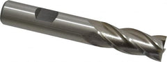 Interstate - 13mm, 1-1/4" LOC, 1/2" Shank Diam, 3-1/4" OAL, 4 Flute, High Speed Steel Square End Mill - Single End, Uncoated, Spiral Flute, Centercutting, Right Hand Cut, Right Hand Flute - Americas Industrial Supply