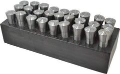 Value Collection - 27 Piece, 1/16" to 7/8" Capacity, R8 Collet Set - 0.0007" TIR - Exact Industrial Supply