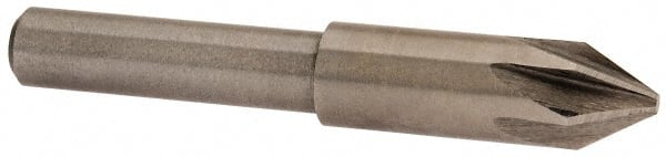 Interstate - 5/16" Head Diam, 1/4" Shank Diam, 6 Flute 60° Cobalt Countersink - Americas Industrial Supply